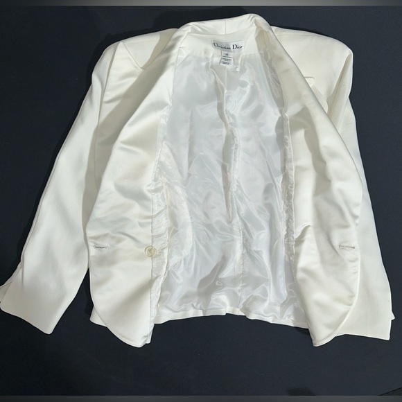 Vintage Dior Women’s Double-Breasted Ivory/White Blazer - Picture 5 of 9